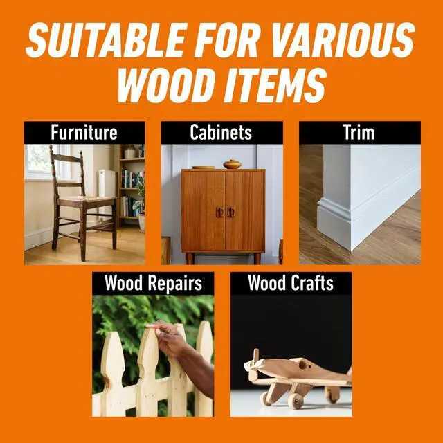 Alt view image 5 of 7 - Wood Glue, Fast Clamp, Water Resistant PVA, 8 oz | Paintable and Sandable, Natural Color, Indoor and Outdoor Projects