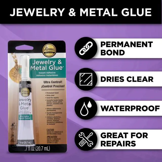Alt view image 3 of 7 - 21709 Jewelry & Metal Glue, 0.7 oz - Instant Adhesive, Permanent Bond, Waterproof, Dries Clear, Ideal for Repairs