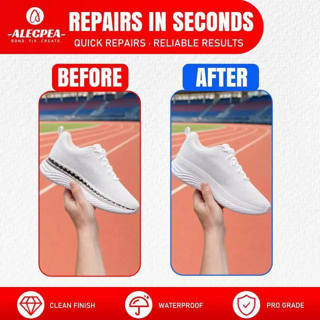 Alt view image 5 of 7 - Shoe Glue for Sole Repair, Thin Clear Adhesive, 30g with 3 Tips | Fast-Setting Flexible Waterproof Shoe Repair Glue For Sneakers, Boots, Leather, Rubber, EVA, Mesh, PU And PVC