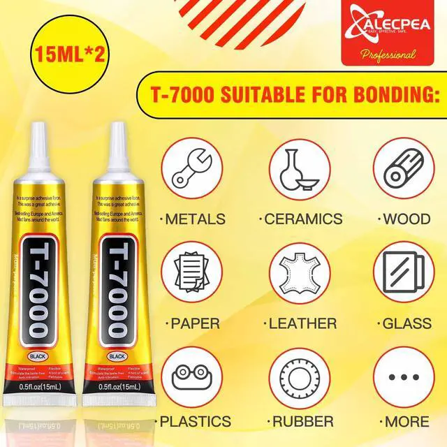Alt view image 3 of 7 - Upgrade T-7000 Black Adhesive Glue - 2PCS 15ml | High-Performance Waterproof Adhesive for Precision Repairs, Perfect for Phone, Electronics, Jewelry, and Crafts