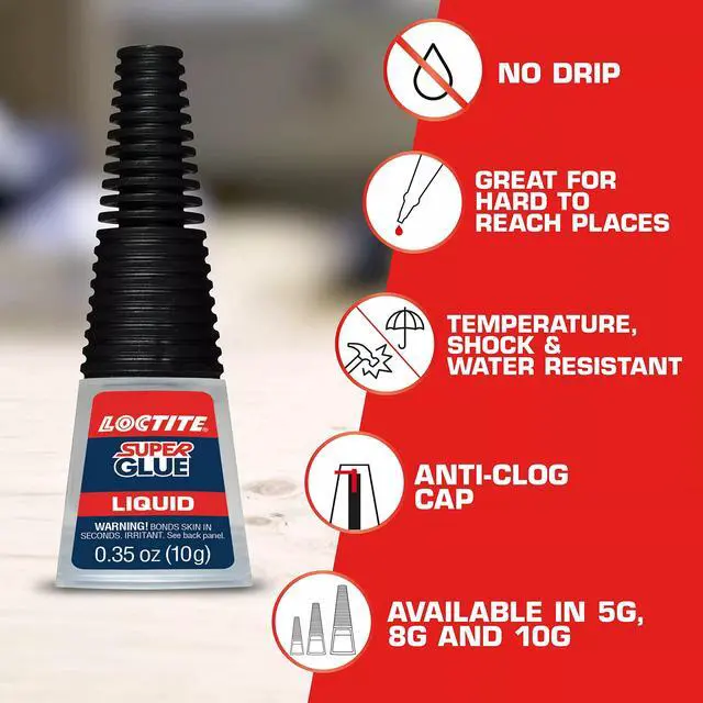 Alt view image 4 of 7 - Super Glue Liquid Longneck Bottle, 10g Bottle (Pack of 1) Instant Adhesive for Plastic, Wood & Metal, Clear Superglue with Extra Long Precision Nozzle, QuickDry Formula