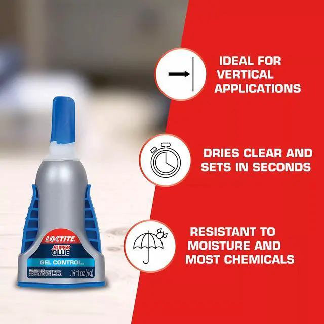 Alt view image 4 of 7 - Super Glue Gel Control, Clear, 0.14 fl oz Bottle, 1 Pack - Superglue for Plastic, Wood, Metal, Crafts & Repair, Cyanoacrylate Adhesive Instant Glue, Quick Dry