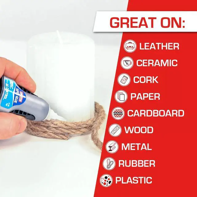 Alt view image 3 of 7 - Super Glue Gel Control, Clear, 0.14 fl oz Bottle, 1 Pack - Superglue for Plastic, Wood, Metal, Crafts & Repair, Cyanoacrylate Adhesive Instant Glue, Quick Dry