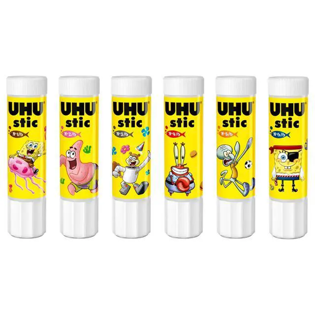 Alt view image 2 of 7 - Stic Spongebob Glue Sticks (2 x 21g): All Purpose, 6 Surprise Designs