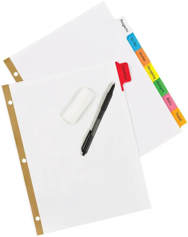 Alt view image 2 of 7 - Big Tab Write & Erase Dividers for 3 Ring Binders,8-Tab Set,Multicolor Divider Tabs,1 Set of Binder Dividers,Great for Organizing Projects,Reports,Finances,and More (23079),(Pack of 2)