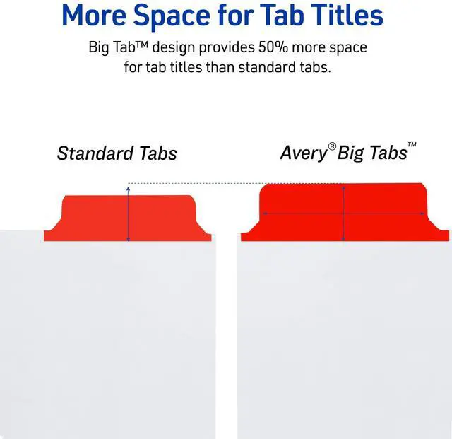 Alt view image 4 of 7 - Big Tab Write & Erase Dividers for 3 Ring Binders,8-Tab Set,Multicolor Divider Tabs,1 Set of Binder Dividers,Great for Organizing Projects,Reports,Finances,and More (23079),(Pack of 2)