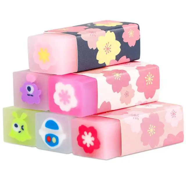 Main image of Eraser CuEraser Cute Erasers Plastic Rubber Eraser for School Office Pencils Painting 6PCS