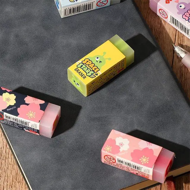 Alt view image 3 of 7 - Eraser CuEraser Cute Erasers Plastic Rubber Eraser for School Office Pencils Painting 6PCS