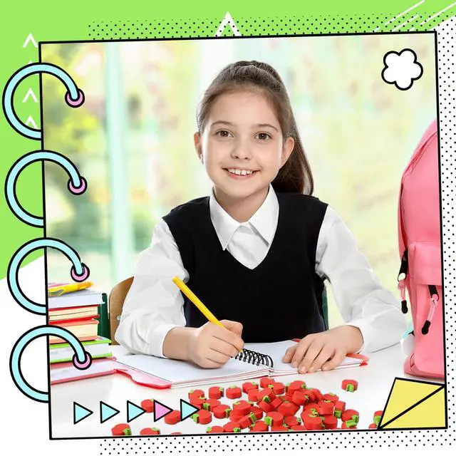 Alt view image 4 of 7 - 65pcs Large Apples Erasers for Kids Bulk, Welcome Back to School Gifts Red Apples Erasers for First Day of School Teachers Supplies Students Classroom Prizes Homework Rewards