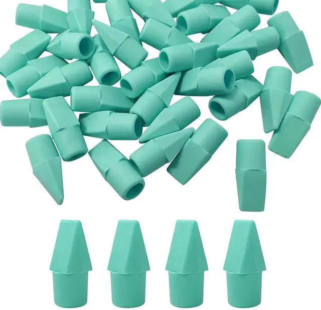 Main image of 40Pack Pencil Top Erasers for Student,Cap Pencil Eraser Toppers for Classroom Art Drawing Pencil ErasersGreen