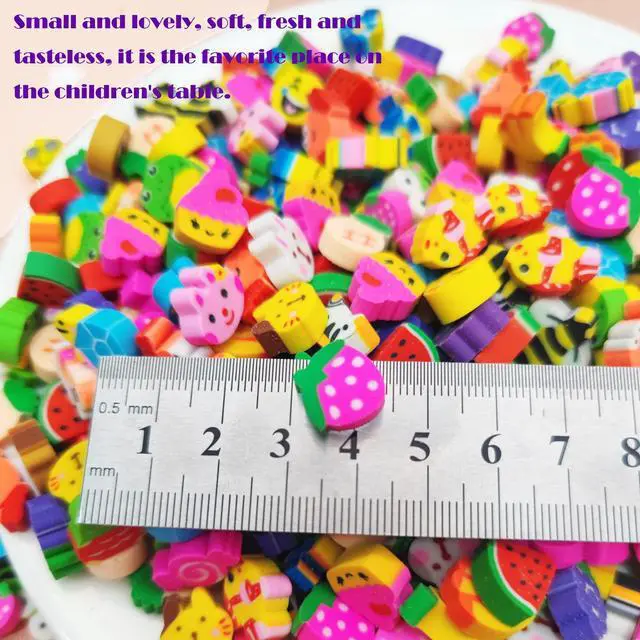 Alt view image 2 of 7 - 300PCS Assorted Mini Novelty Pencil Erasers for Kids,Fun Cute Bulk Fruit Animals Collection Erasers for Classroom Student Prize Homework Awards Party Gifts School Supplies |