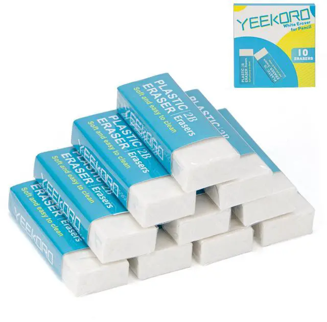 Main image of Pencil Erasers for Kids, White Art Erasers,Soft Erasers(10 Pack) | Large Erasers for School Office Writing Drawing,Sketching,Classroom Essentials