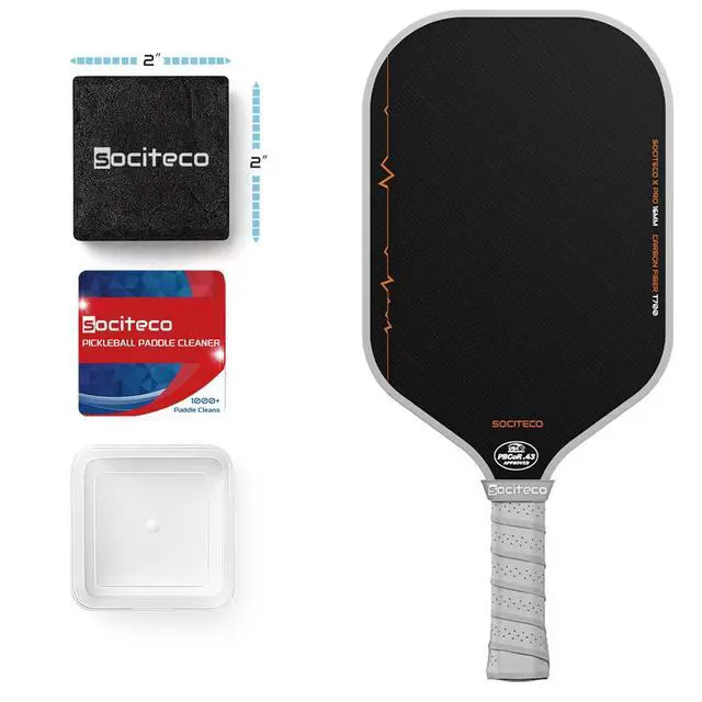 Alt view image 3 of 6 - Pickleball Paddle Eraser, Carbon Fiber Pickleball Paddle Cleaner | Natural Rubber Block, Storage Case Included, Pickleball Paddle Cleaner Eraser, Removes Dirt & Residue, Better Spin & Control