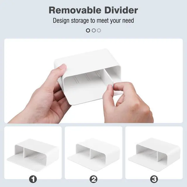 Alt view image 4 of 7 - Magnetic Pen Holder Set, 3-Pack with Eraser, White | Magnetic dry erase marker holder set has one large divided organizer, two small holders and one eraser.