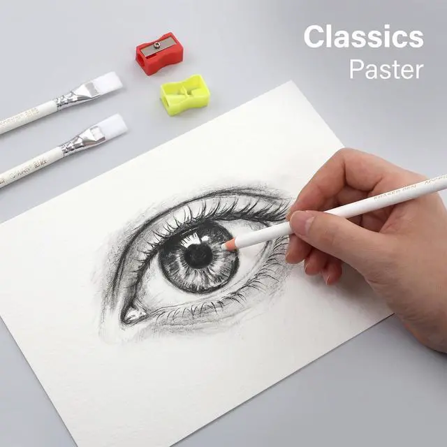 Alt view image 4 of 7 - 6Pack Precision Eraser Pen Detail Erasers Artists Pen Style Eraser | Professional Highlight Painting Tool, for Sketch Charcoal Drawing Writing Detailing, 2 Sharpener