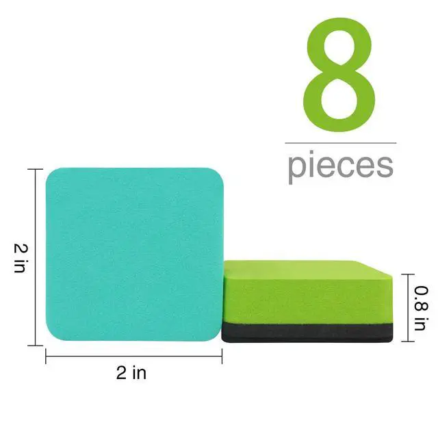 Alt view image 2 of 7 - Mini Dry Erase Eraser, Magnetic Whiteboard Erasers, Dry Erasers, 8 Pack, 2 x 2 Inch