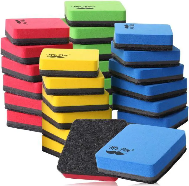 Alt view image 7 of 7 - Mini Magnetic Dry Erase Erasers, 2" x 2", 24 Pack | Colorful Small Magnetic Whiteboard Dry Erase Erasers Bulk for Kids, Teachers, Students and Classroom Supplies