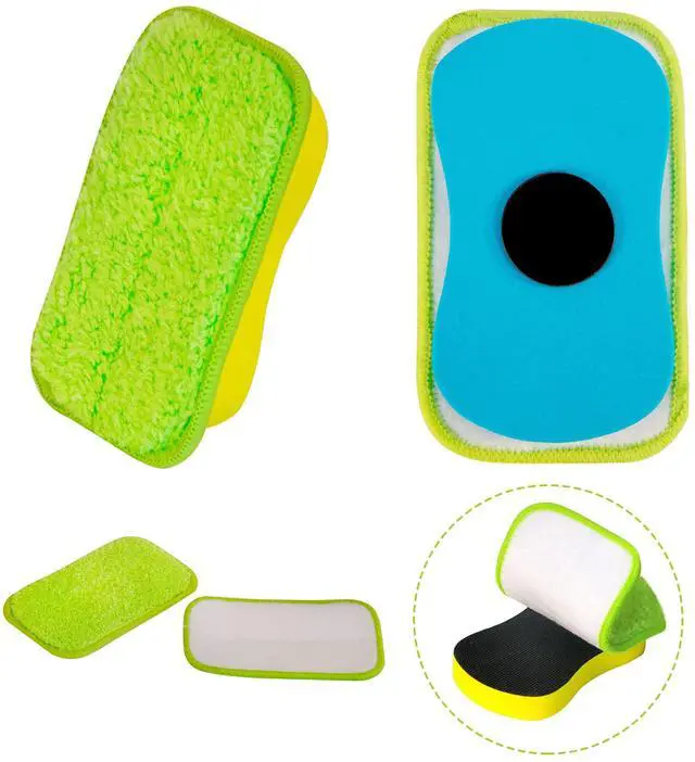Main image of 2 Packs Chalkboard Eraser Washable Microfiber Cleaning Tool | OSOPOLA 2Pack Microfiber Chalkboard Eraser Washable Reusable Cleans Chalk Markers 4 Cloths Home Office Use WP03