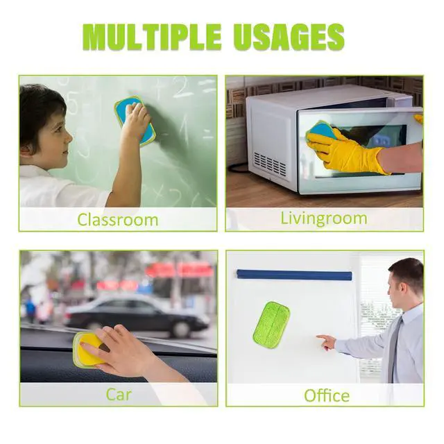 Alt view image 6 of 6 - 2 Packs Chalkboard Eraser Washable Microfiber Cleaning Tool | OSOPOLA 2Pack Microfiber Chalkboard Eraser Washable Reusable Cleans Chalk Markers 4 Cloths Home Office Use WP03