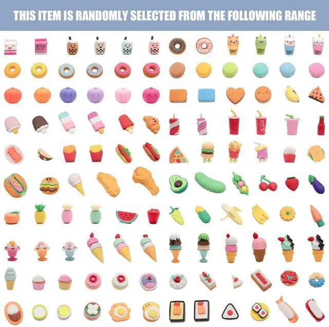 Alt view image 7 of 7 - 30pcs 3D Cute Kids Erasers, Random Desktop Pet Toys Gifts, Classroom Rewards Kids Party Gifts, Various Styles Such as Animals, Food, Plants, Space, Princess, Sports, Halloween, Christmas