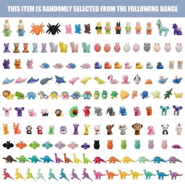 Alt view image 6 of 7 - 30pcs 3D Cute Kids Erasers, Random Desktop Pet Toys Gifts, Classroom Rewards Kids Party Gifts, Various Styles Such as Animals, Food, Plants, Space, Princess, Sports, Halloween, Christmas
