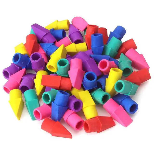Alt view image 2 of 7 - 60 Pack Erasers for Pencils, Pencil Top Erasers Cap, 6 Colors | Toppers Eraser for kids