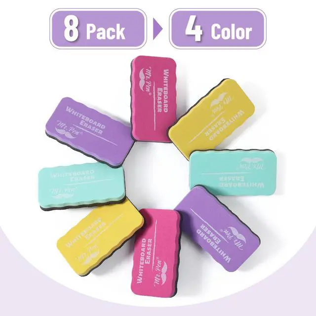 Alt view image 2 of 7 - Magnetic Dry Erase Erasers, 4"x2.25", 8 Pack | Colorful Magnetic Whiteboard Erasers for White Board, Classroom, Home, Office, Back to School Supplies