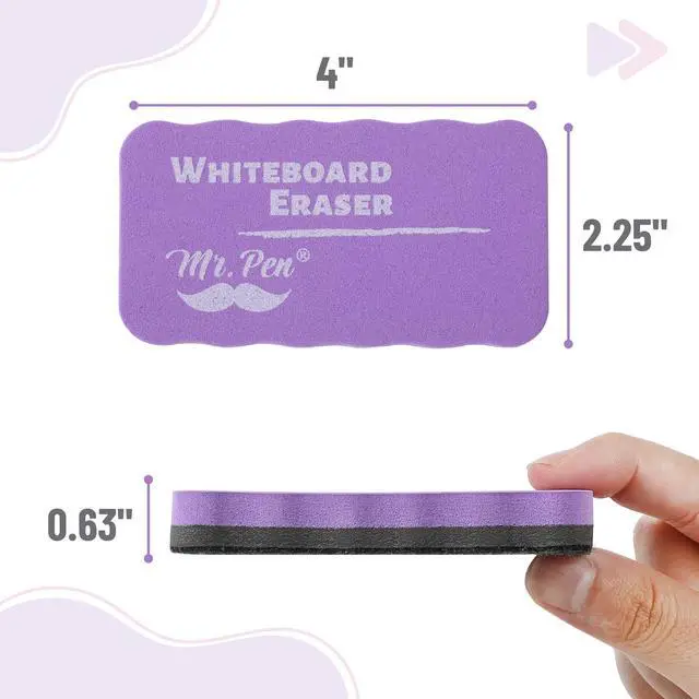 Alt view image 3 of 7 - Magnetic Dry Erase Erasers, 4"x2.25", 8 Pack | Colorful Magnetic Whiteboard Erasers for White Board, Classroom, Home, Office, Back to School Supplies