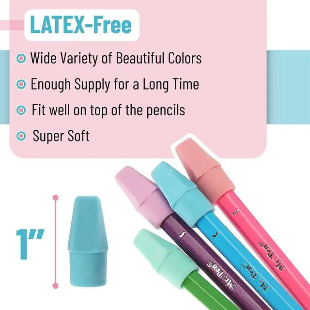 Alt view image 3 of 7 - Pencil Erasers Toppers, 120 Pack, Colorful, Latex Free, No Smudge | 120 Pack
