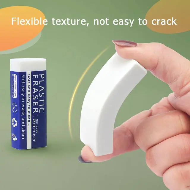 Alt view image 4 of 7 - White Erasers for Clean, Large Pencil Eraser, 8 Pack