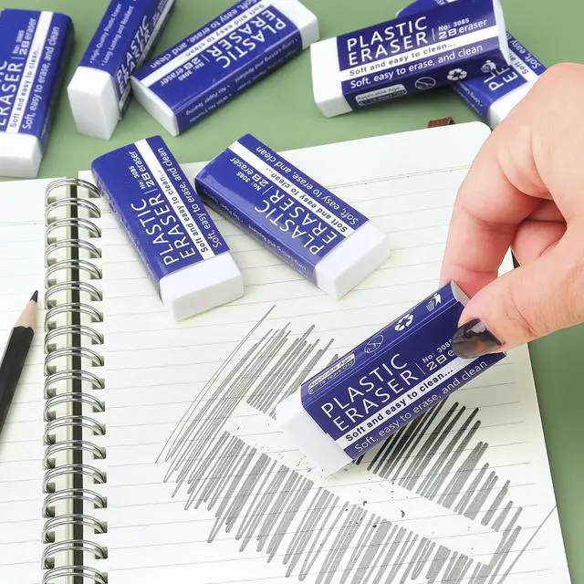 Alt view image 7 of 7 - White Erasers for Clean, Large Pencil Eraser, 8 Pack