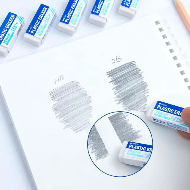 Alt view image 3 of 6 - 12 Pack White Erasers Bulk, Small Rubber Pencil Erasers for Kids School Students Office, 1.7 x 0.7 Inches Soft Art Erasers for Drawing Sketching (New Packaging)