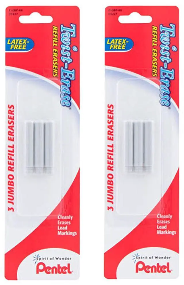 Main image of Refill Eraser for Pentel Twist-Erase Series Pencils, 6 Count