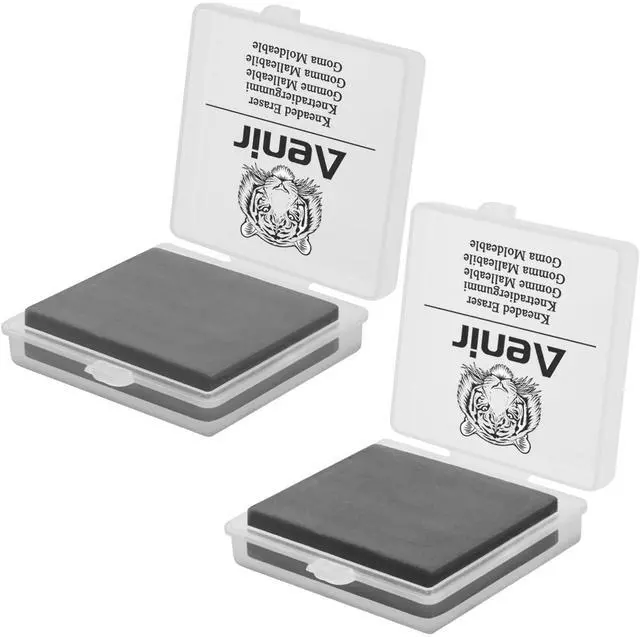 Main image of kneaded erasers for Artists, Soft Kneadable Eraser for Drawing 2 Pack | Moldable Rubber for Sketching, Art Erasers for Drawing with Storage Case, Moldable & Flexible, Clean Removal