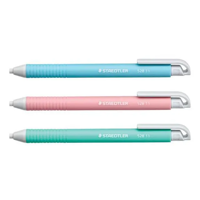 Alt view image 2 of 4 - Vinyl Eraser Holder 3-Pack, Retractable Precision Erasers for Pencils, Soft Latex-Free Vinyl, Smudge-Free Clean Erasing for Drawing, Drafting, School & Office Use