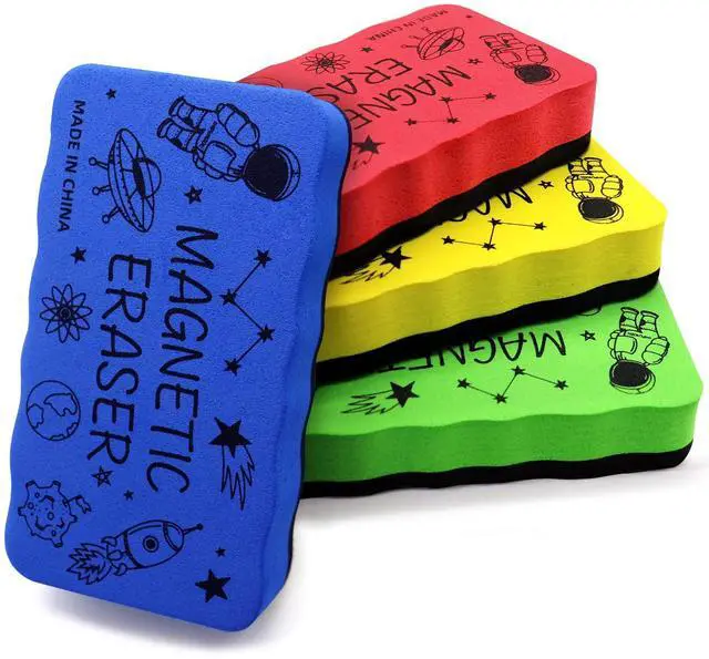 Main image of Magnetic Whiteboard Eraser, 4 Pack, 4 Colors