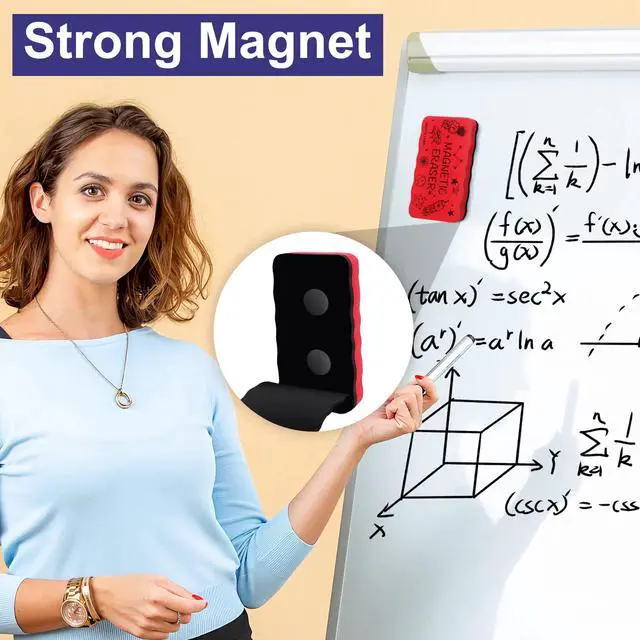 Alt view image 3 of 7 - Magnetic Whiteboard Eraser, 4 Pack, 4 Colors