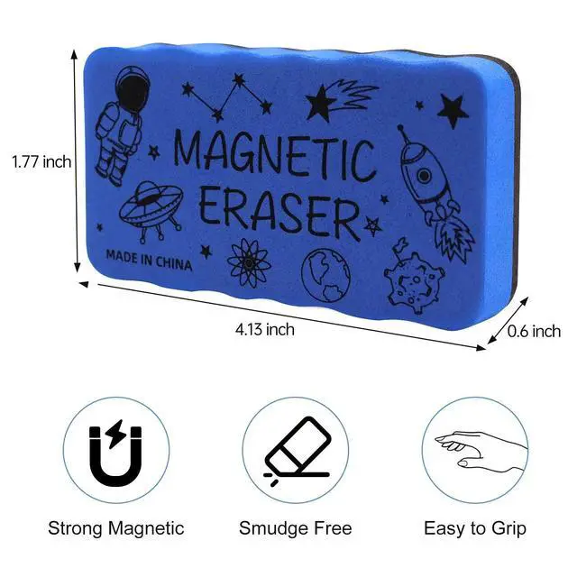 Alt view image 2 of 7 - Magnetic Whiteboard Eraser, 4 Pack, 4 Colors