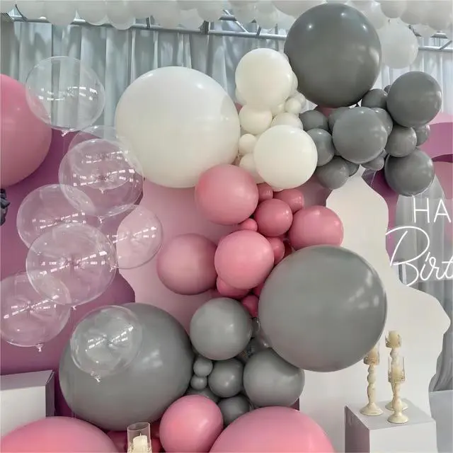 Alt view image 5 of 7 - Grey Balloons, 140pcs 18 12 10 5 Inch Different Sizes Pack Balloons | Balloons for BOHO Birthday Halloween Holiday Balloon Garland as Party Decorations