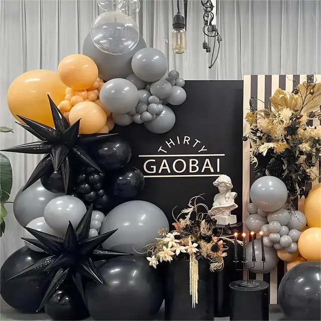 Alt view image 4 of 7 - Grey Balloons, 140pcs 18 12 10 5 Inch Different Sizes Pack Balloons | Balloons for BOHO Birthday Halloween Holiday Balloon Garland as Party Decorations