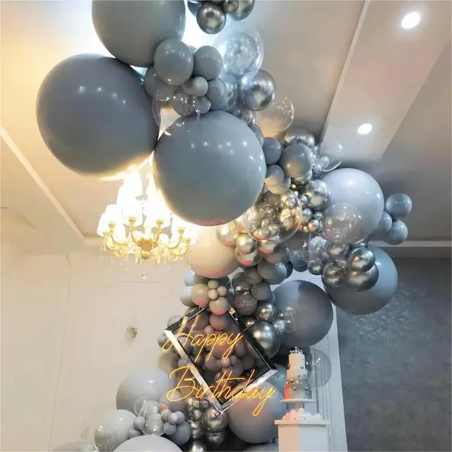 Alt view image 6 of 7 - Grey Balloons, 140pcs 18 12 10 5 Inch Different Sizes Pack Balloons | Balloons for BOHO Birthday Halloween Holiday Balloon Garland as Party Decorations