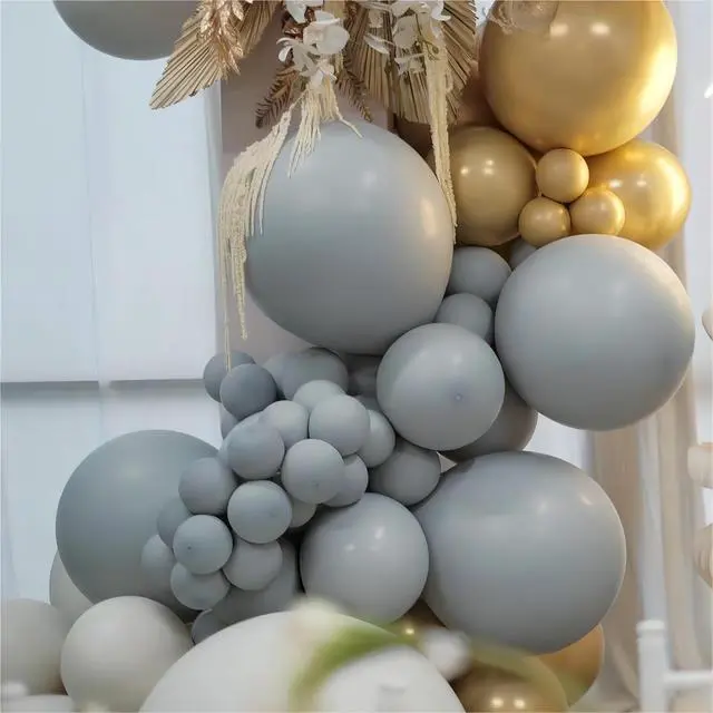 Alt view image 7 of 7 - Grey Balloons, 140pcs 18 12 10 5 Inch Different Sizes Pack Balloons | Balloons for BOHO Birthday Halloween Holiday Balloon Garland as Party Decorations