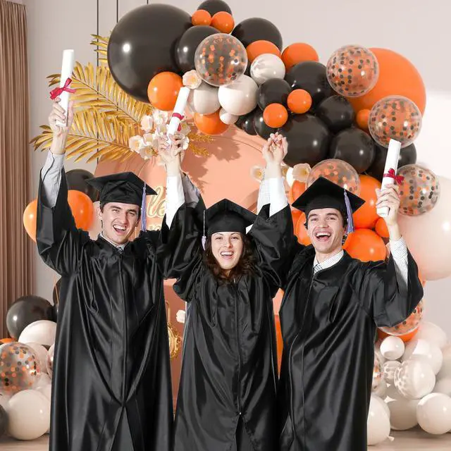 Alt view image 6 of 7 - 136pcs Black Orange White Balloon Garland Kit - 18/12/10/5 Inch Balloons | Balloon Arch Set for Halloween, Birthday, Graduation Party Decorations