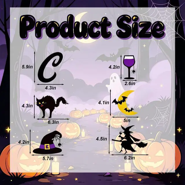 Alt view image 2 of 7 - Cheers Witches Banner Garland, Halloween Decorations for Mantel | Glitter Halloween Banner, Witches Hat Black Cat Moon and Wine Glass Decorations for Witches Party Wall Mantel Fireplace