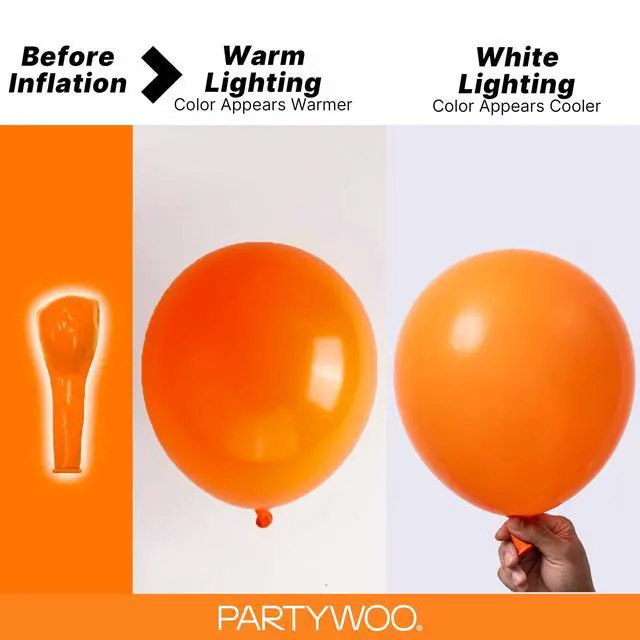 Alt view image 3 of 7 - Orange Balloons 85pcs Matte Orange Fall Color Different Sizes | 18 12 10 5 Inch Balloons for Thanksgiving Halloween Little Cutie Baby Shower Birthday Party Decorations Orange-Y9