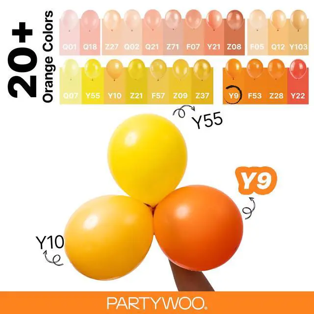 Alt view image 4 of 7 - Orange Balloons 85pcs Matte Orange Fall Color Different Sizes | 18 12 10 5 Inch Balloons for Thanksgiving Halloween Little Cutie Baby Shower Birthday Party Decorations Orange-Y9
