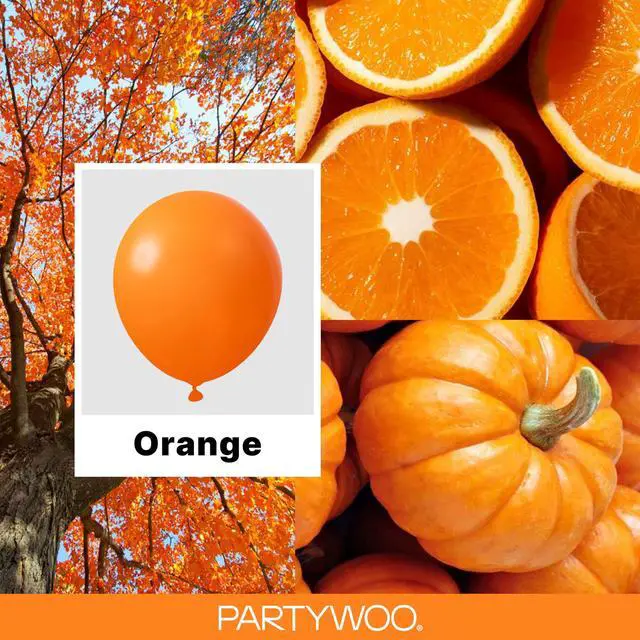 Alt view image 2 of 7 - Orange Balloons 85pcs Matte Orange Fall Color Different Sizes | 18 12 10 5 Inch Balloons for Thanksgiving Halloween Little Cutie Baby Shower Birthday Party Decorations Orange-Y9