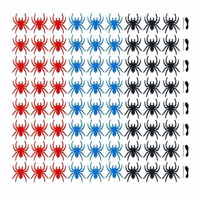 Alt view image 3 of 7 - 8 Pack Felt Red Blue Black Spider Garland Spider Party Decorations | 8 Pack Felt Spider Garlands Red Blue Black Hanging Spider Decorations Bulk for House Home Halloween Themed Party Decorations