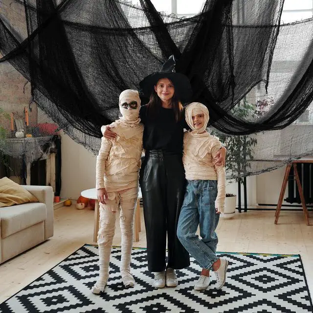 Alt view image 5 of 7 - 196 x 39 Inch Halloween Spooky Cloth, Large Black Scary Creepy Gauze | Windows Entryways Cover Gauze for Halloween Party Outdoor Home Wall Decor Supplies
