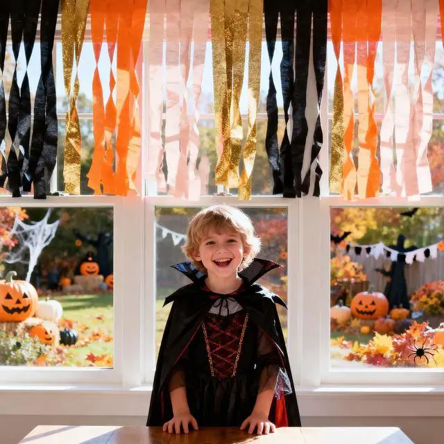 Alt view image 7 of 7 - Fall Thanksgiving Party Crepe Paper Streamers Decorations | 8 Rolls Orange Black Gold Streamer Garlands, Hanging Decor for Thanksgiving Halloween Autumn Harvest Wedding Birthday Party